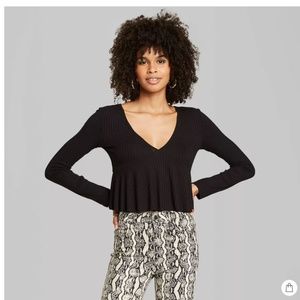 NWT Babydoll Top - Wild Fable - Black